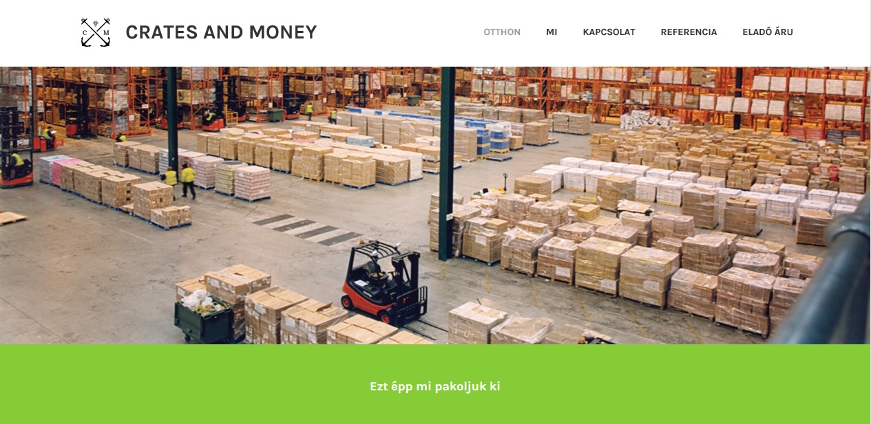 Crates and Money landing page screenshot